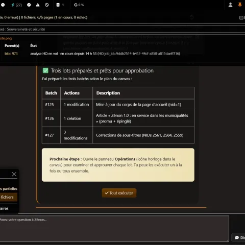 Vous pouvez continuer pendant qu'il analyse vos documents
