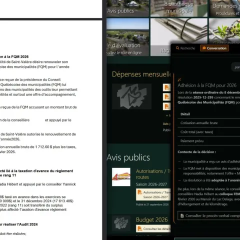 Vos documents compris et cités dans la conversation