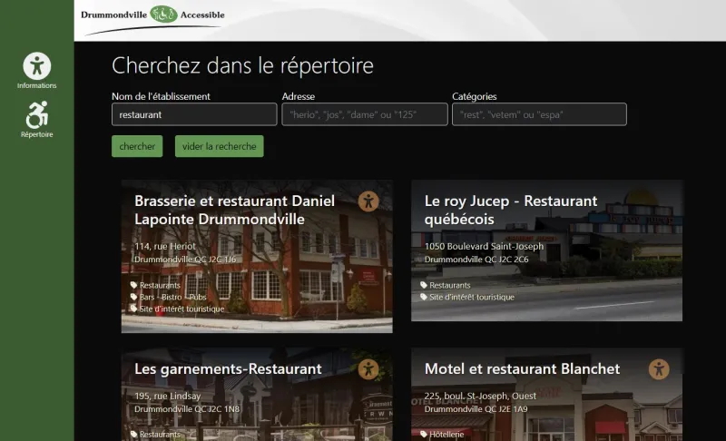 site drummondvilleaccessible de l'APHD